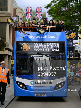 Exeter Chiefs Women Open Top Bus Parade, Exeter, UK - 6 June 2022